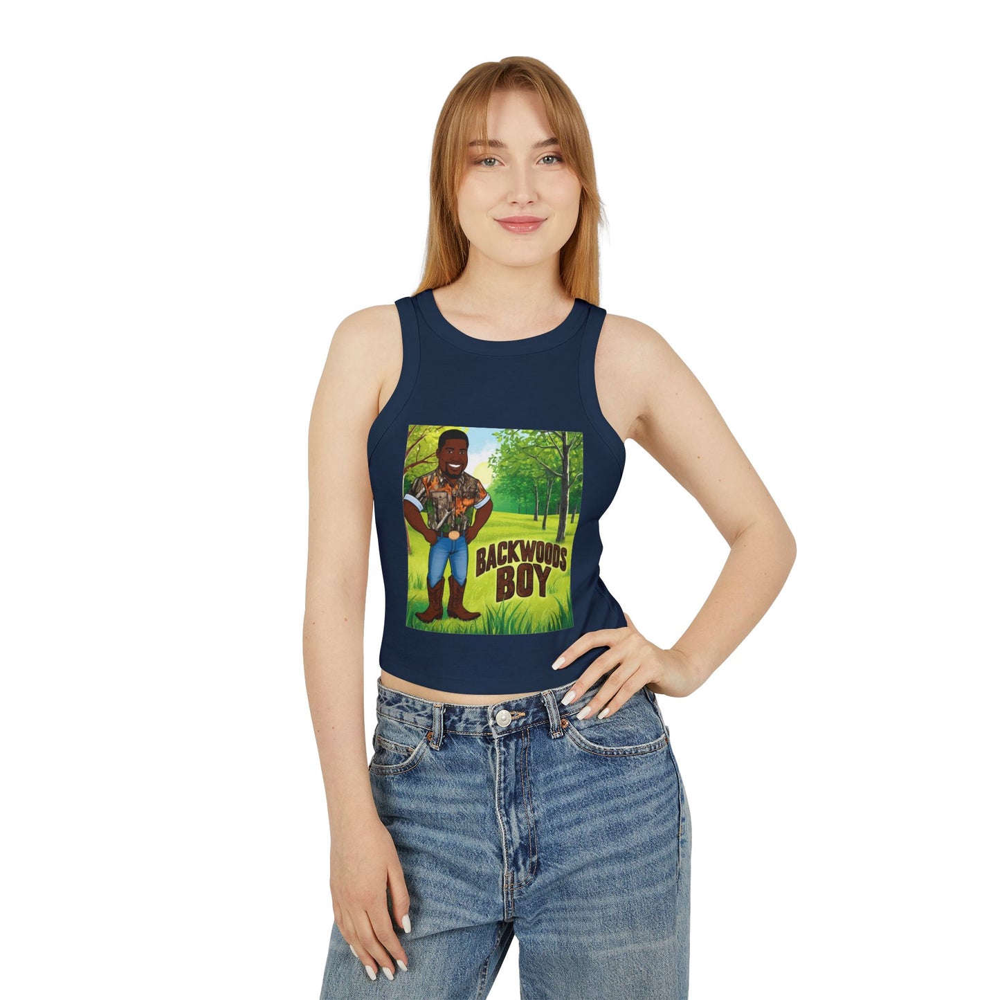 Backwoods Boy Women's Micro Rib Racer Tank Top