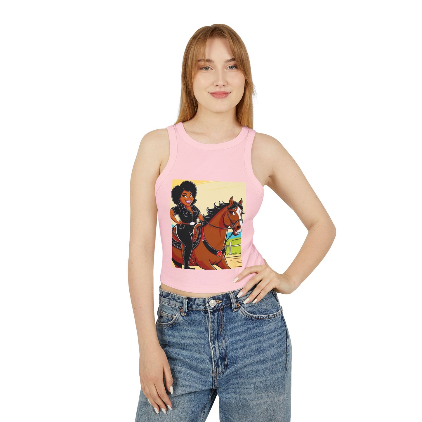 Sittin' Pretty Women's Micro Rib Racer Tank Top