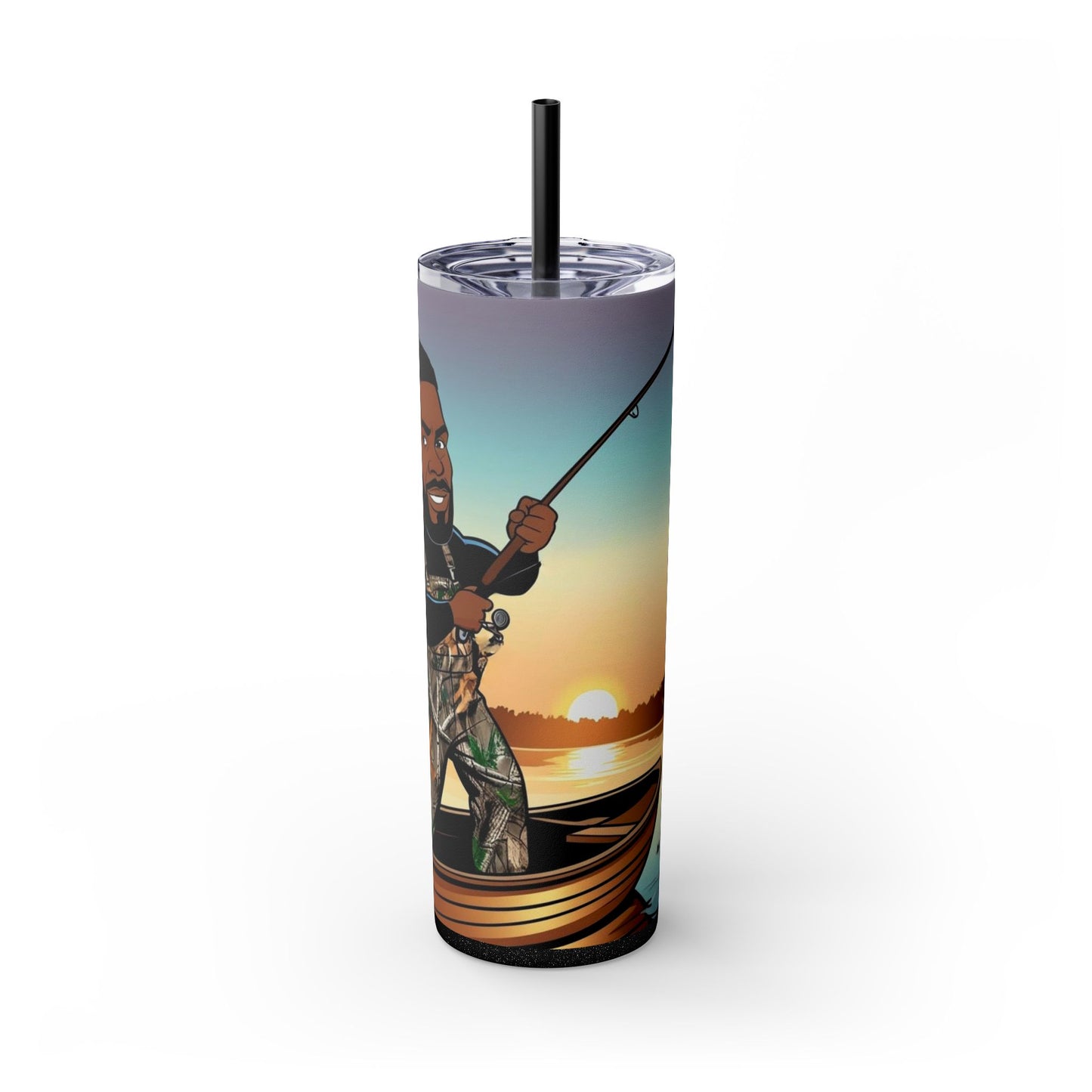 Handsome Fisherman Skinny Tumbler with Straw - 20oz