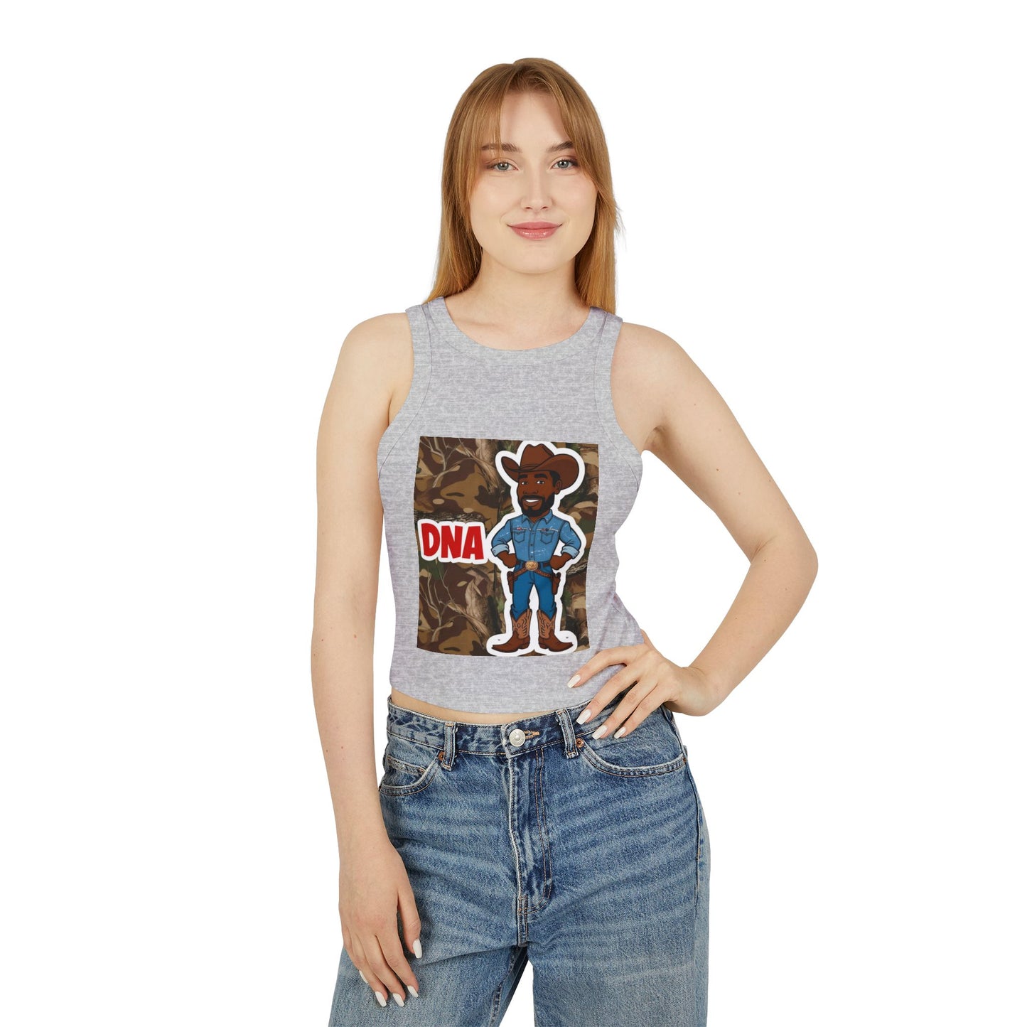 Country Boy DNA Graphic Racer Tank Top for Women