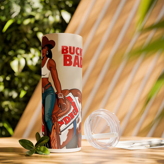 Buckwild Baddie Skinny Tumbler with Straw, 20oz