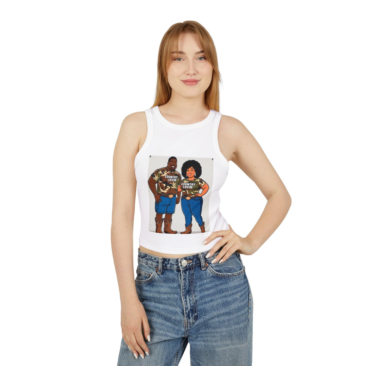 Country Lovin Women's Micro Rib Racer Tank Top