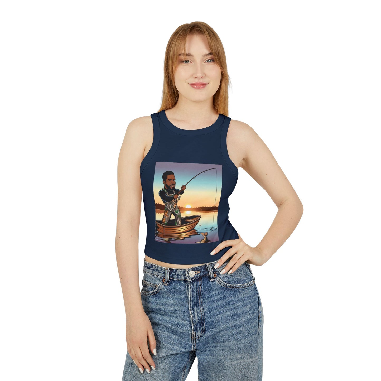 Handsome Fisherman Racer Tank Top for Women
