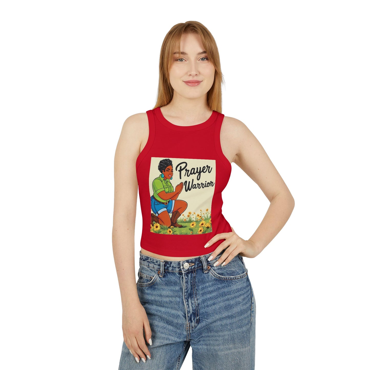 Prayer Warrior Women's Micro Rib Racer Tank Top