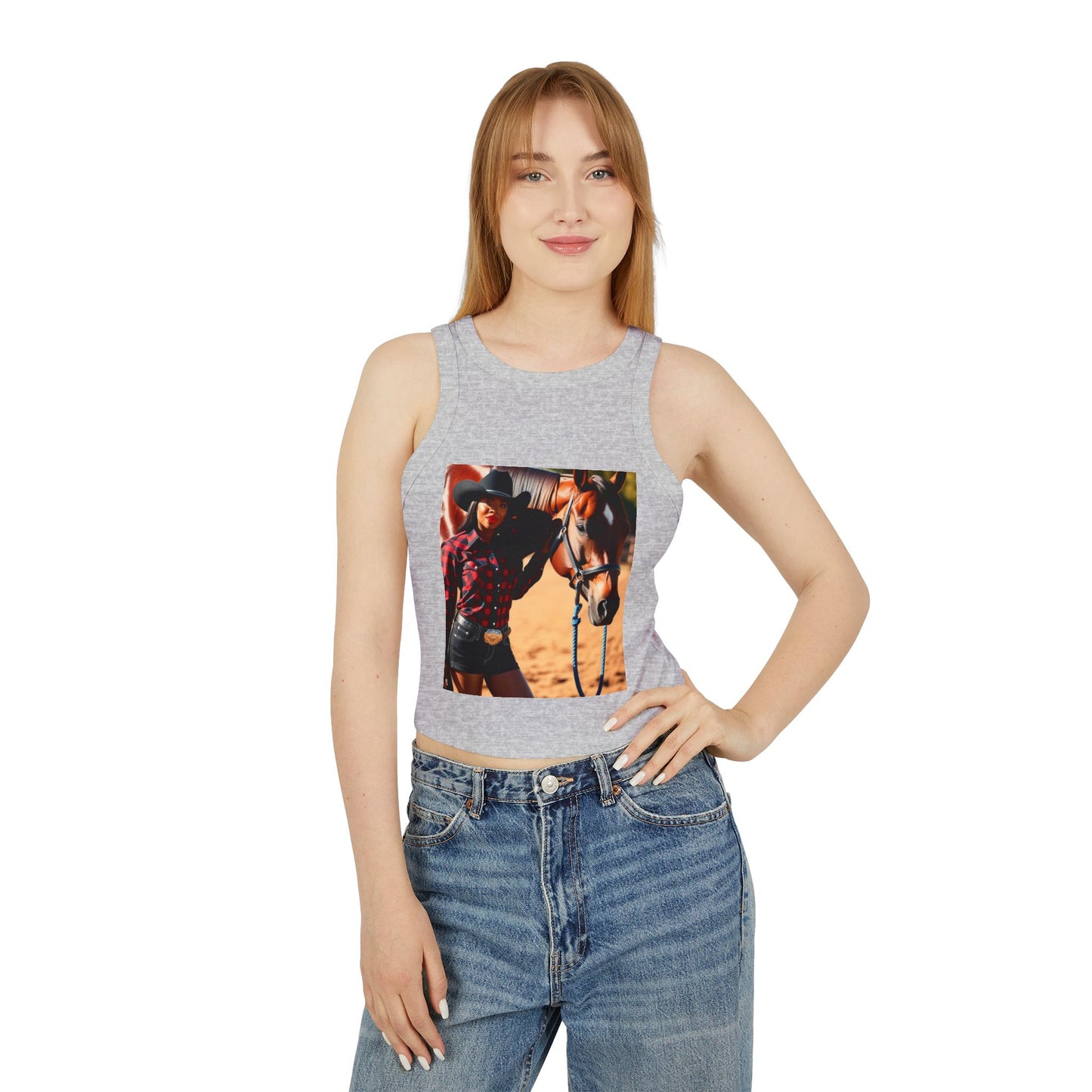 Black Beauty Micro Rib Racer Tank Top