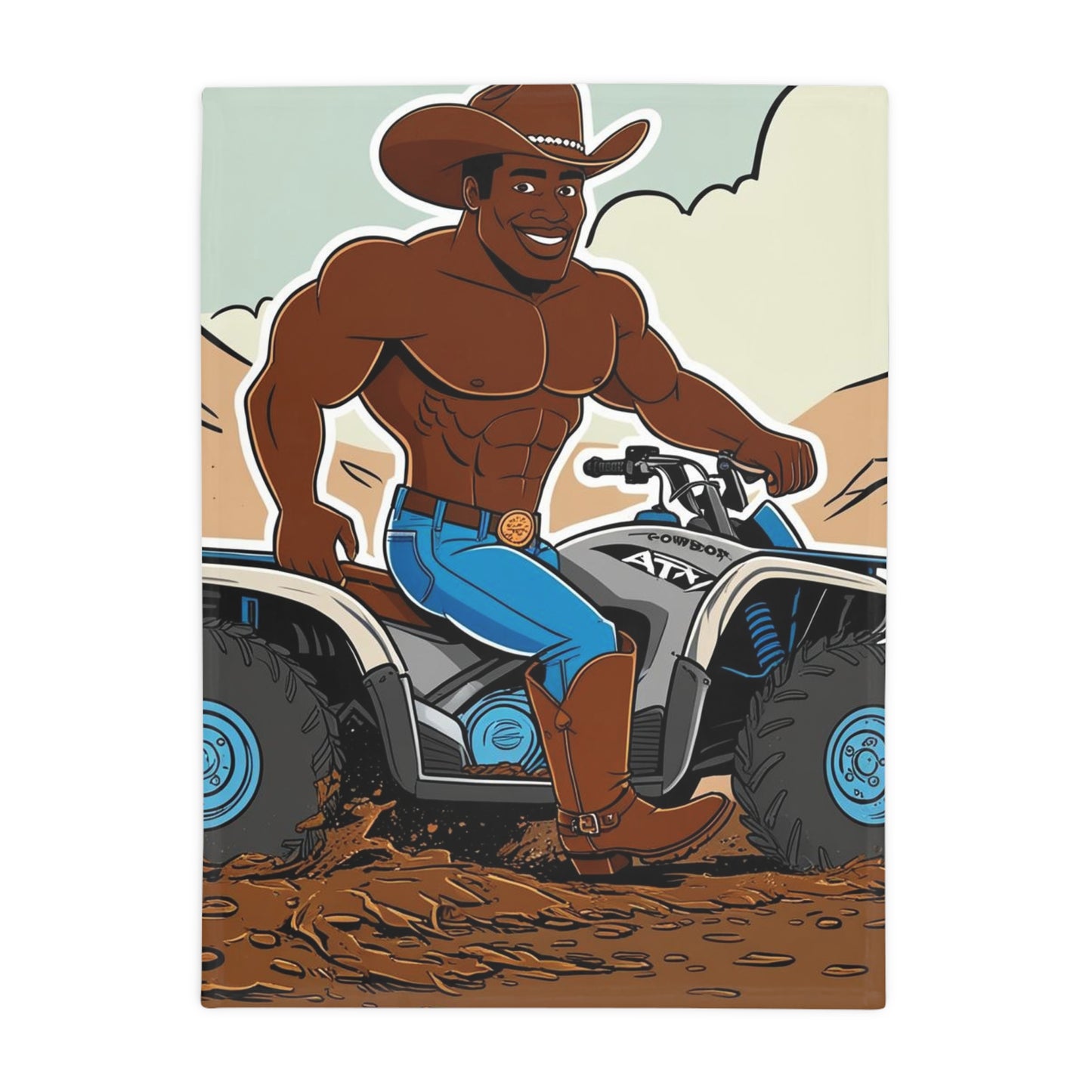 Big Cowboy Adventure Plush Fleece Blanket