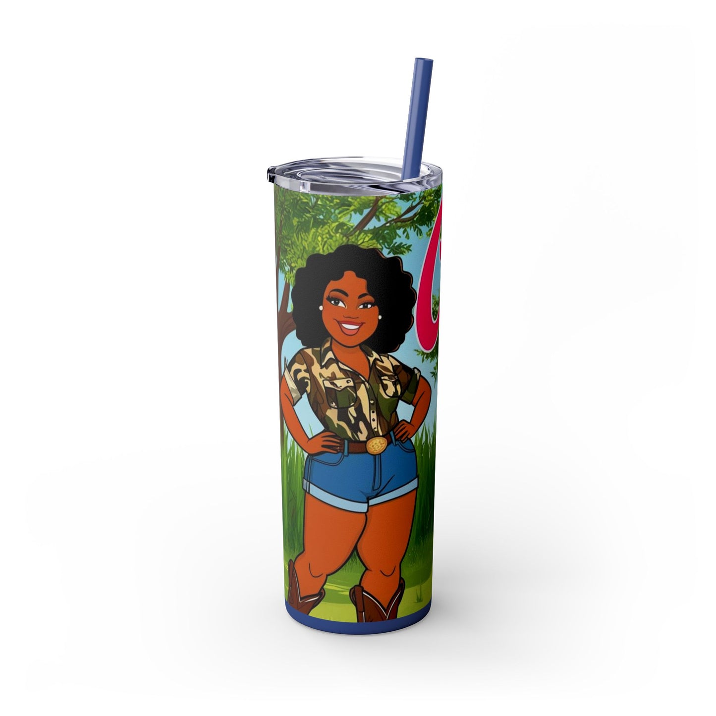 Country Girl Skinny Tumbler with Straw, 20oz