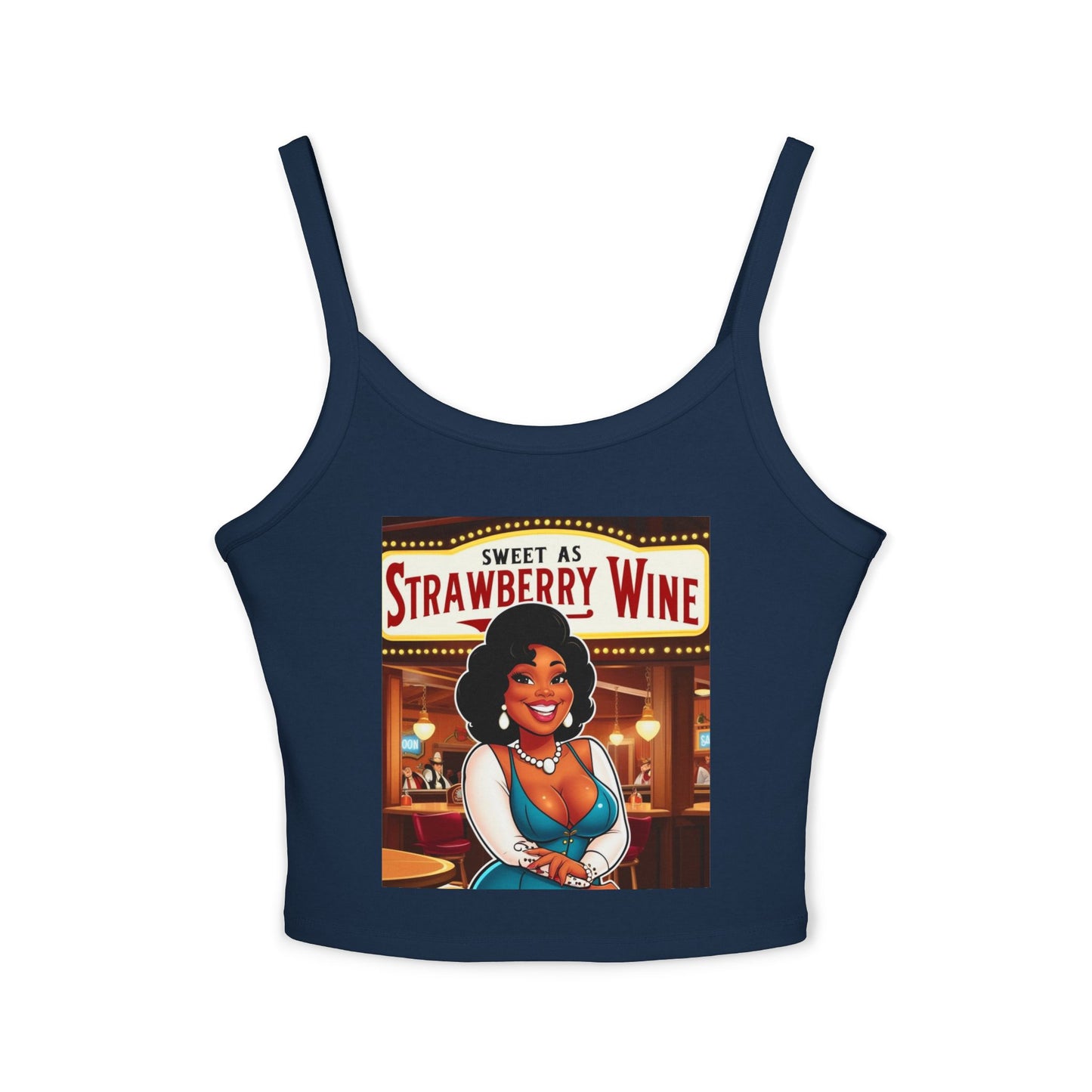 Sweet as Strawberry Wine Women's Spaghetti Strap Tank Top
