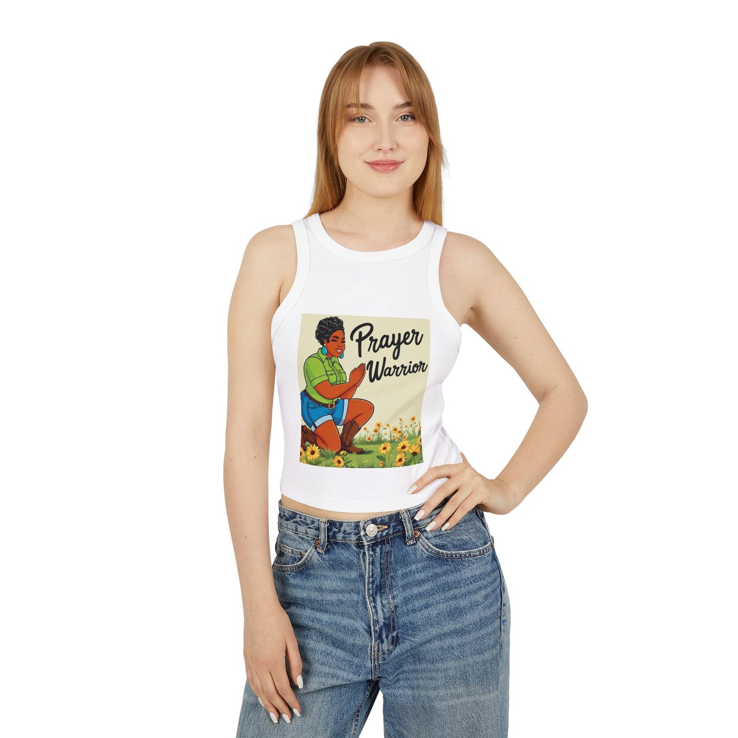 Prayer Warrior Women's Micro Rib Racer Tank Top