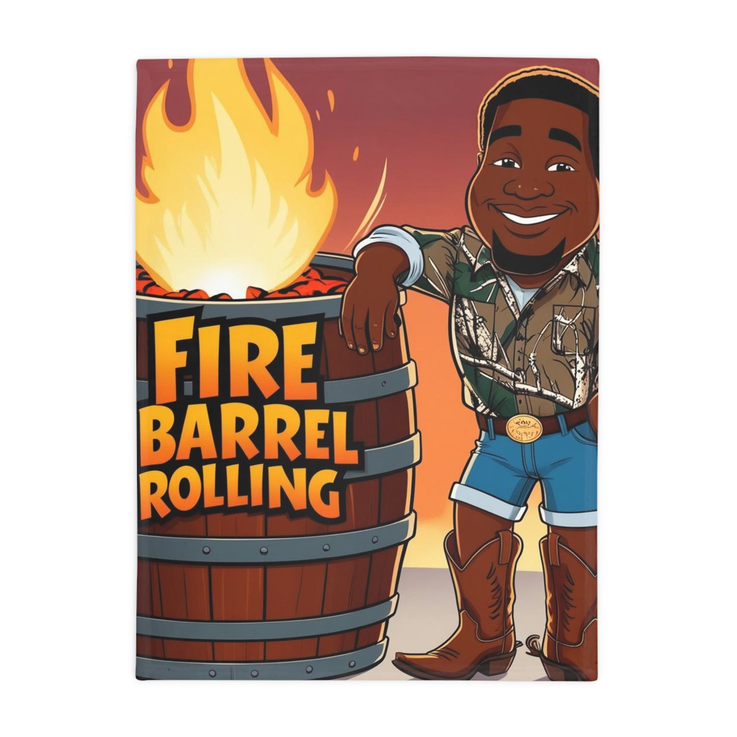 Fire Barrel Rolling Plush Fleece Blanket