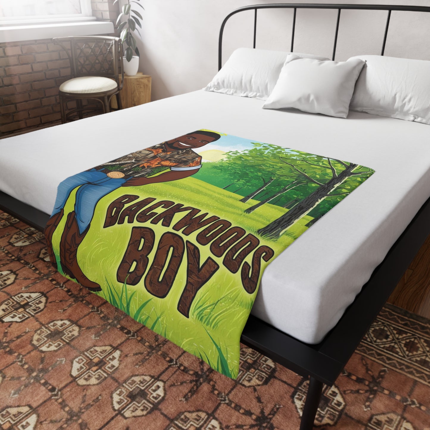Backwoods Boy Plush Fleece Blanket