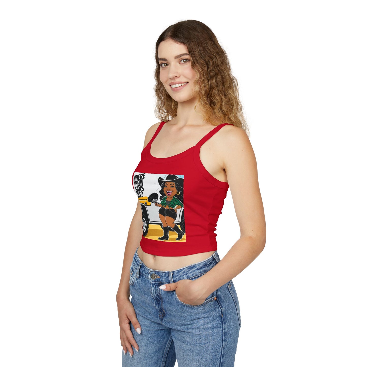 Where Them Fans At? Women's Spaghetti Strap Tank Top