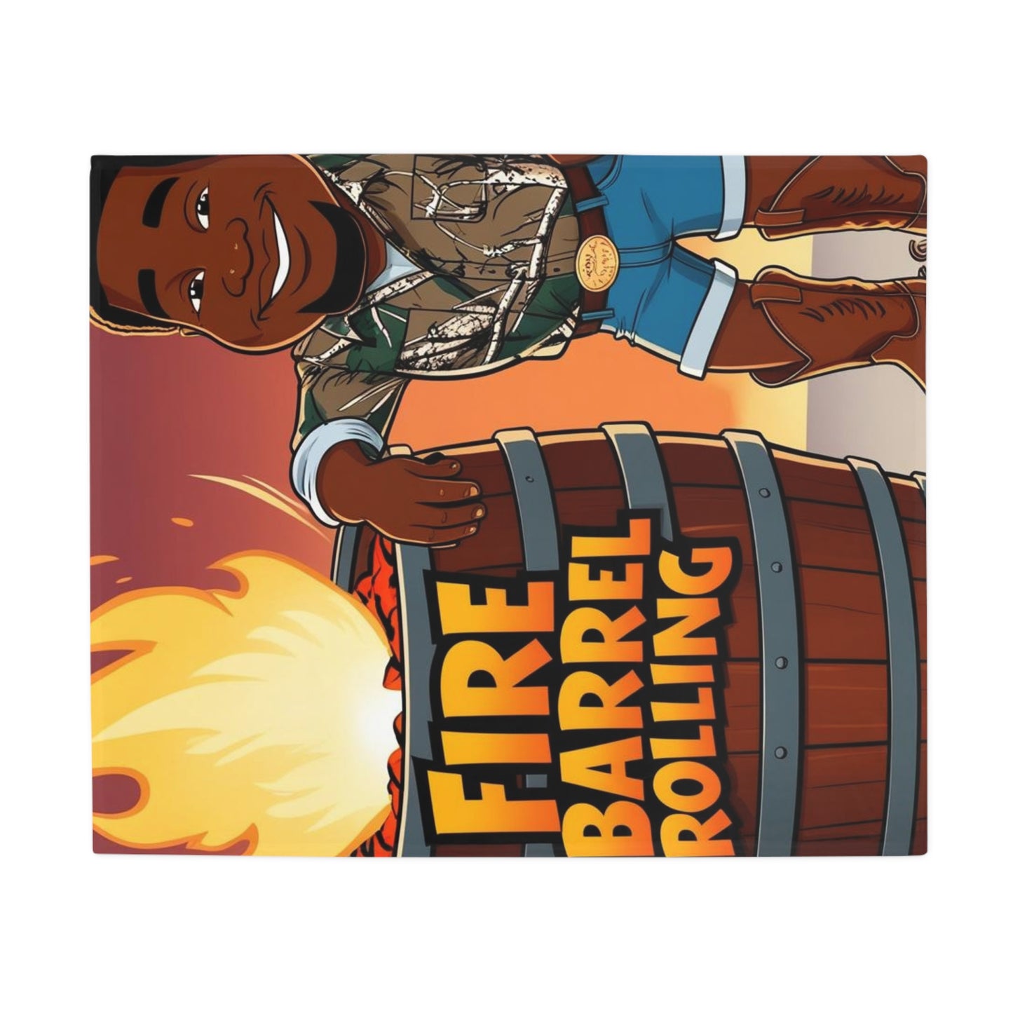 Fire Barrel Rolling Plush Fleece Blanket
