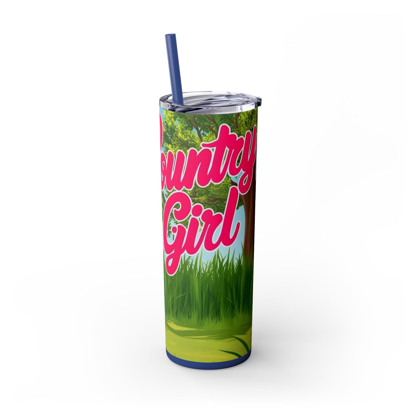 Country Girl Skinny Tumbler with Straw, 20oz