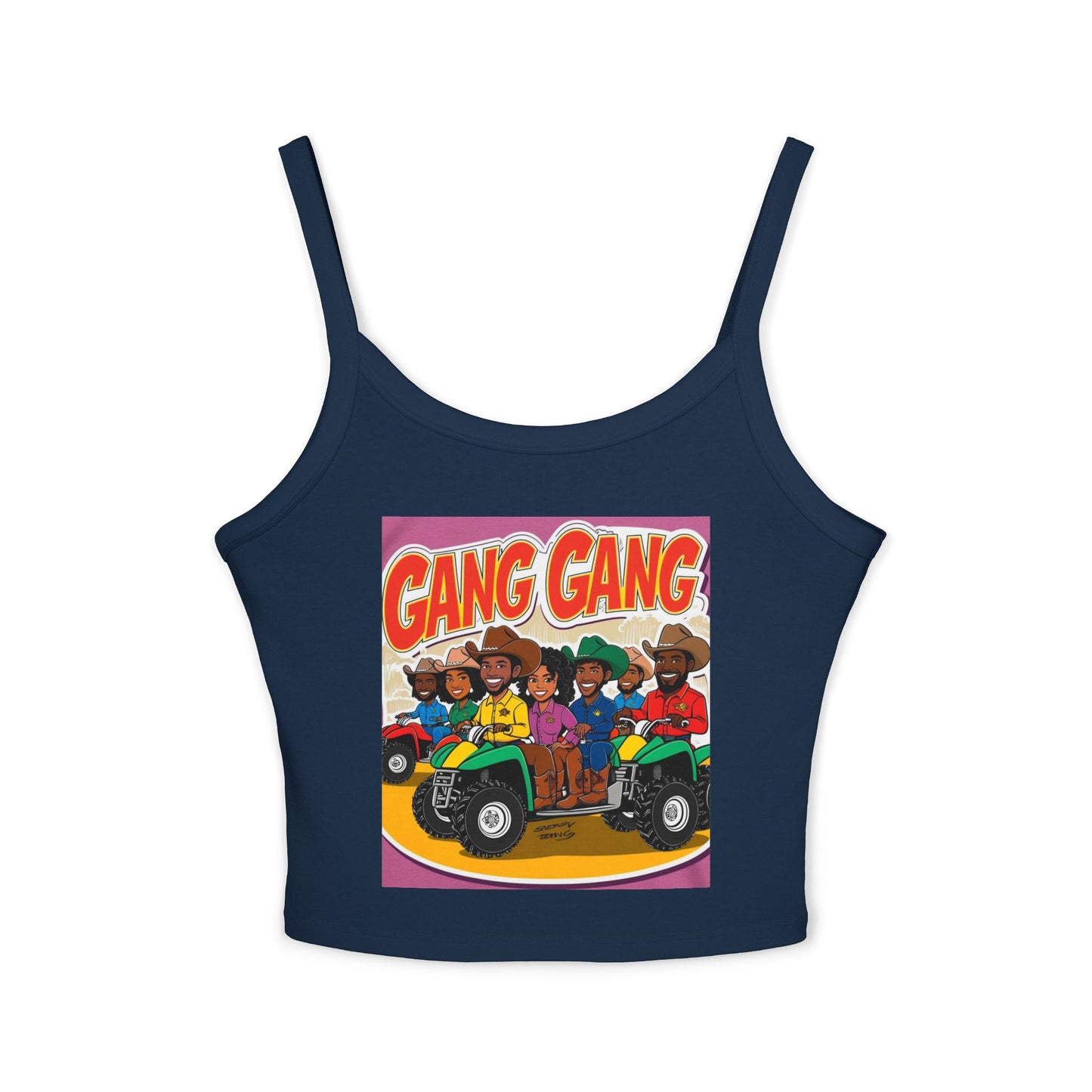 Group ATV Cartoon Spaghetti Strap Tank Top