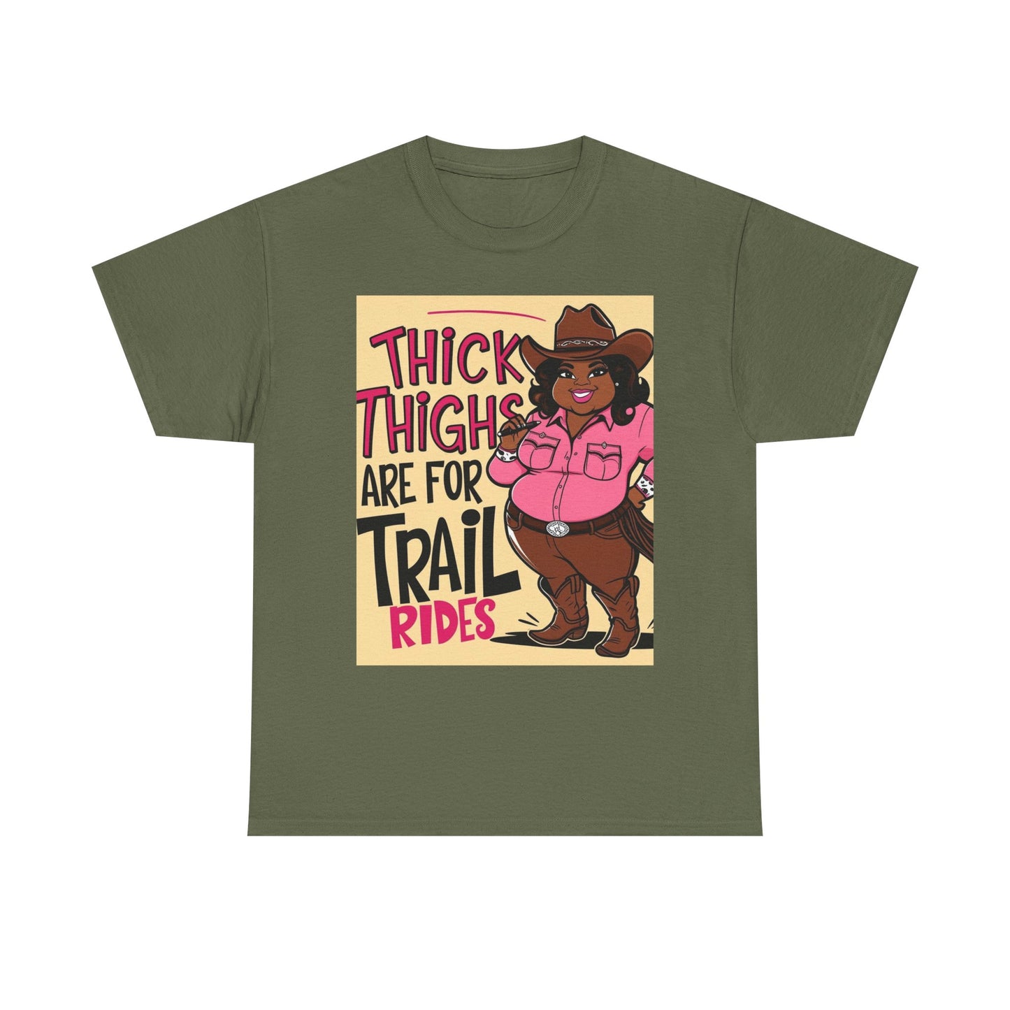 Thick Thighs Are For Trail Rides Unisex Cotton Tee