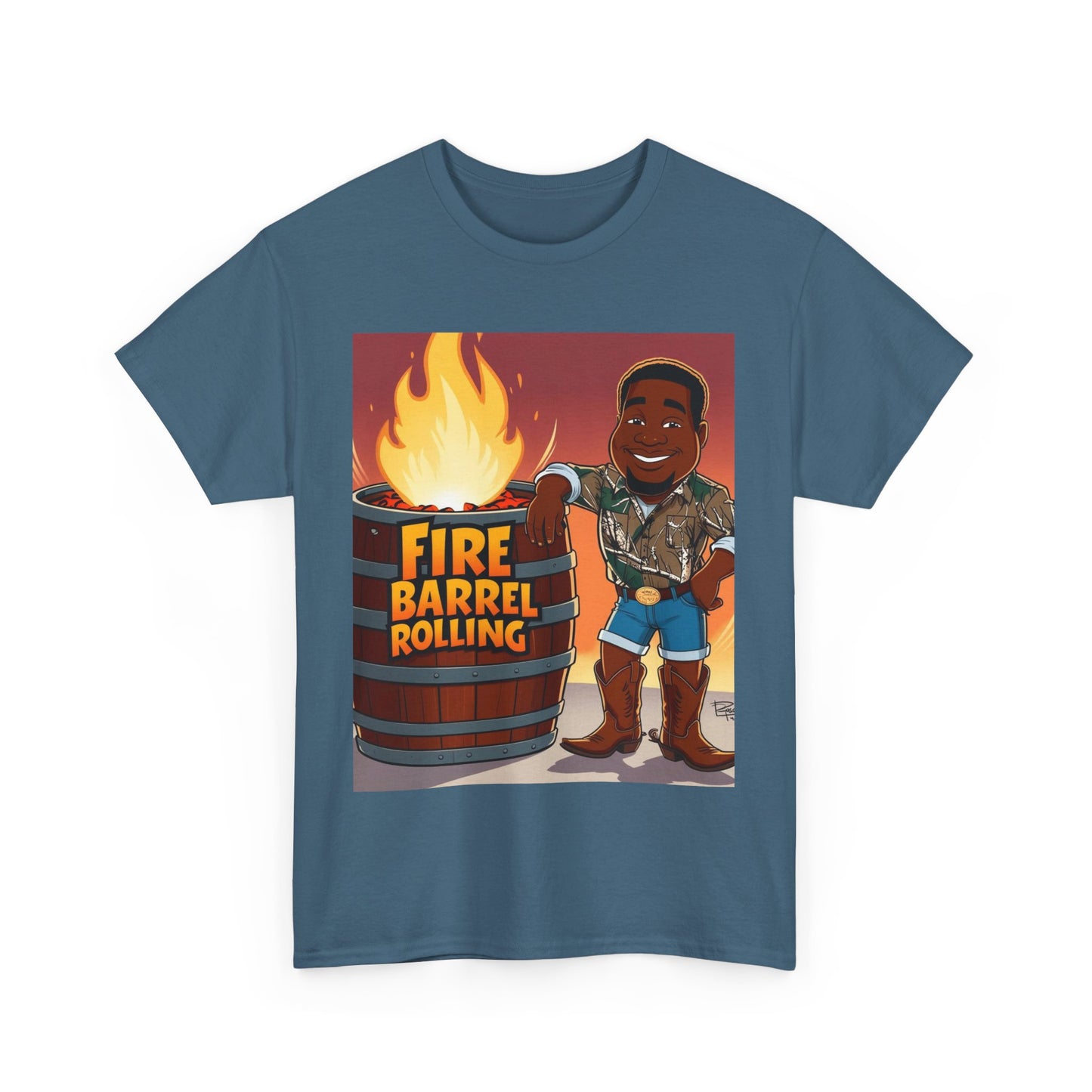 Fire Barrel Rolling Unisex Cotton Tee