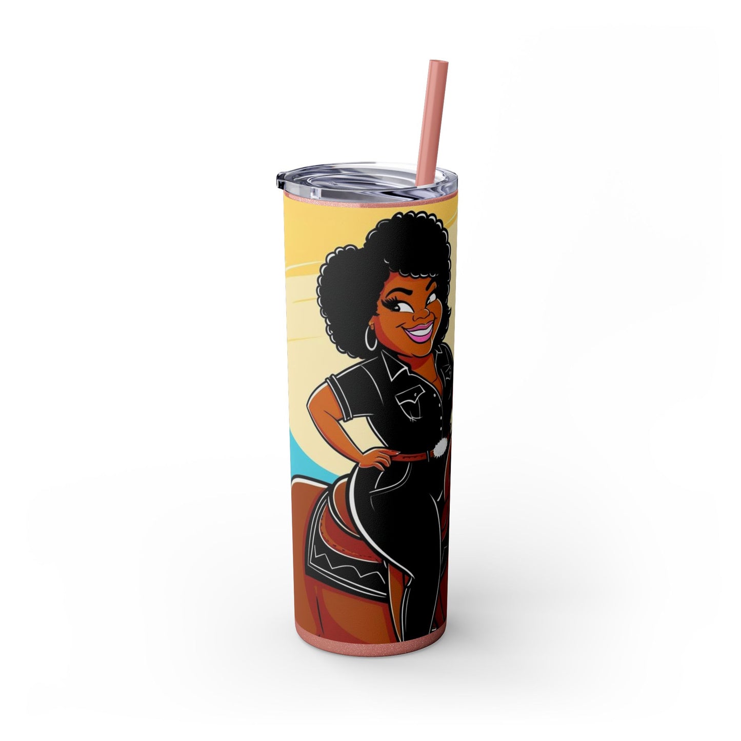Sittin' Pretty Skinny Tumbler with Straw, 20oz