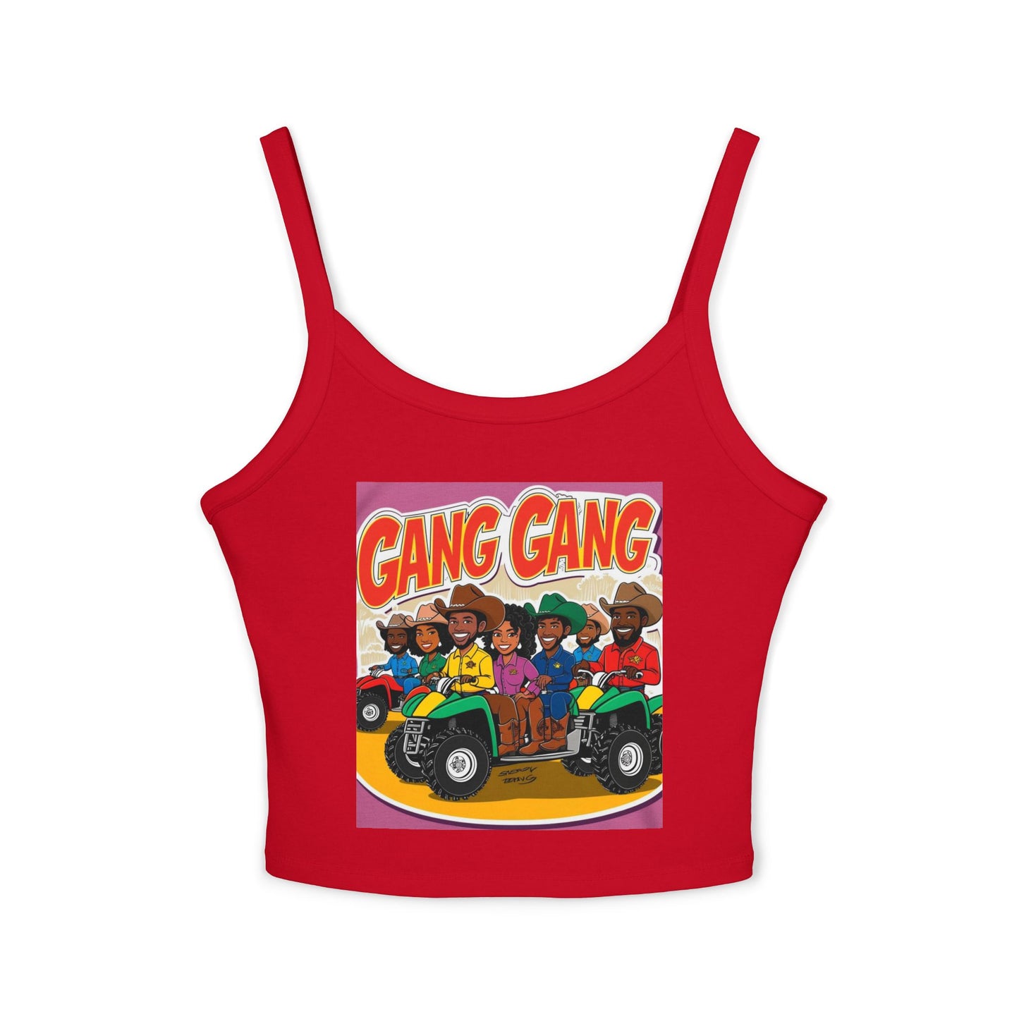 Group ATV Cartoon Spaghetti Strap Tank Top