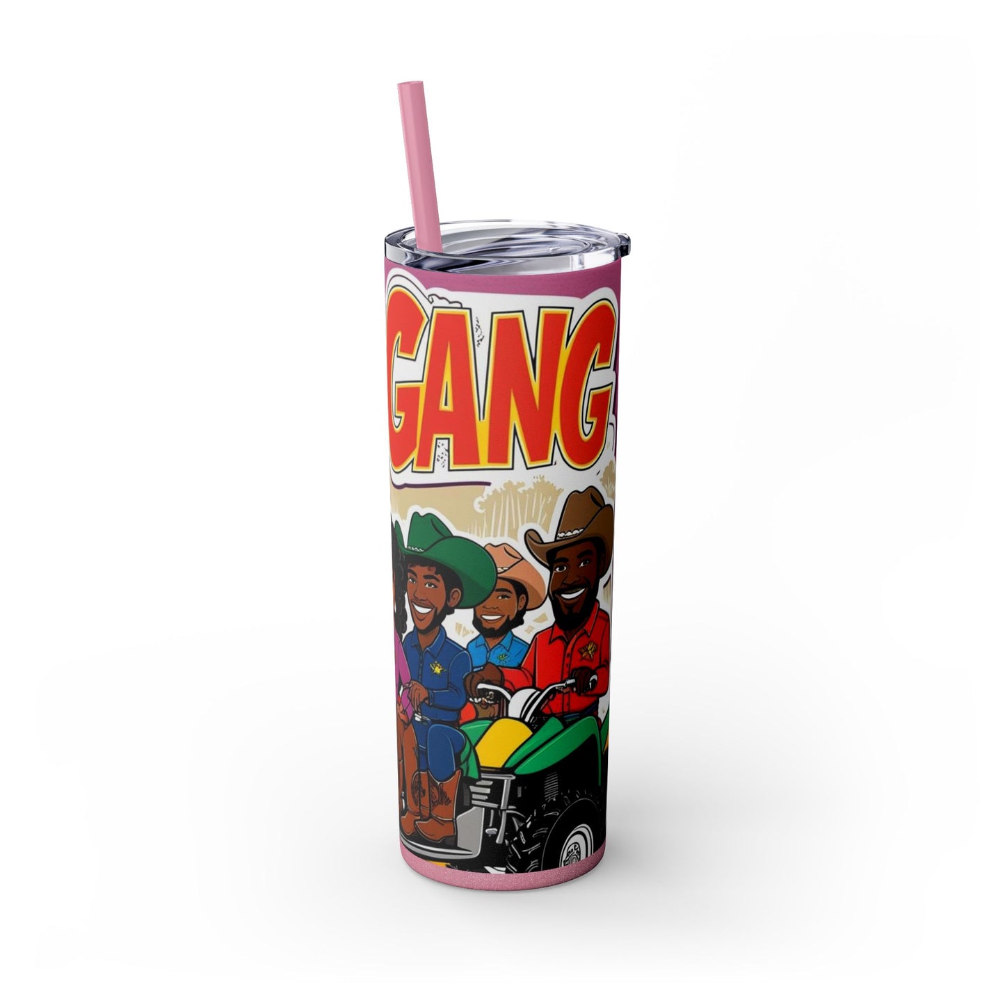 Group ATV Cartoon Skinny Tumbler with Straw 20oz