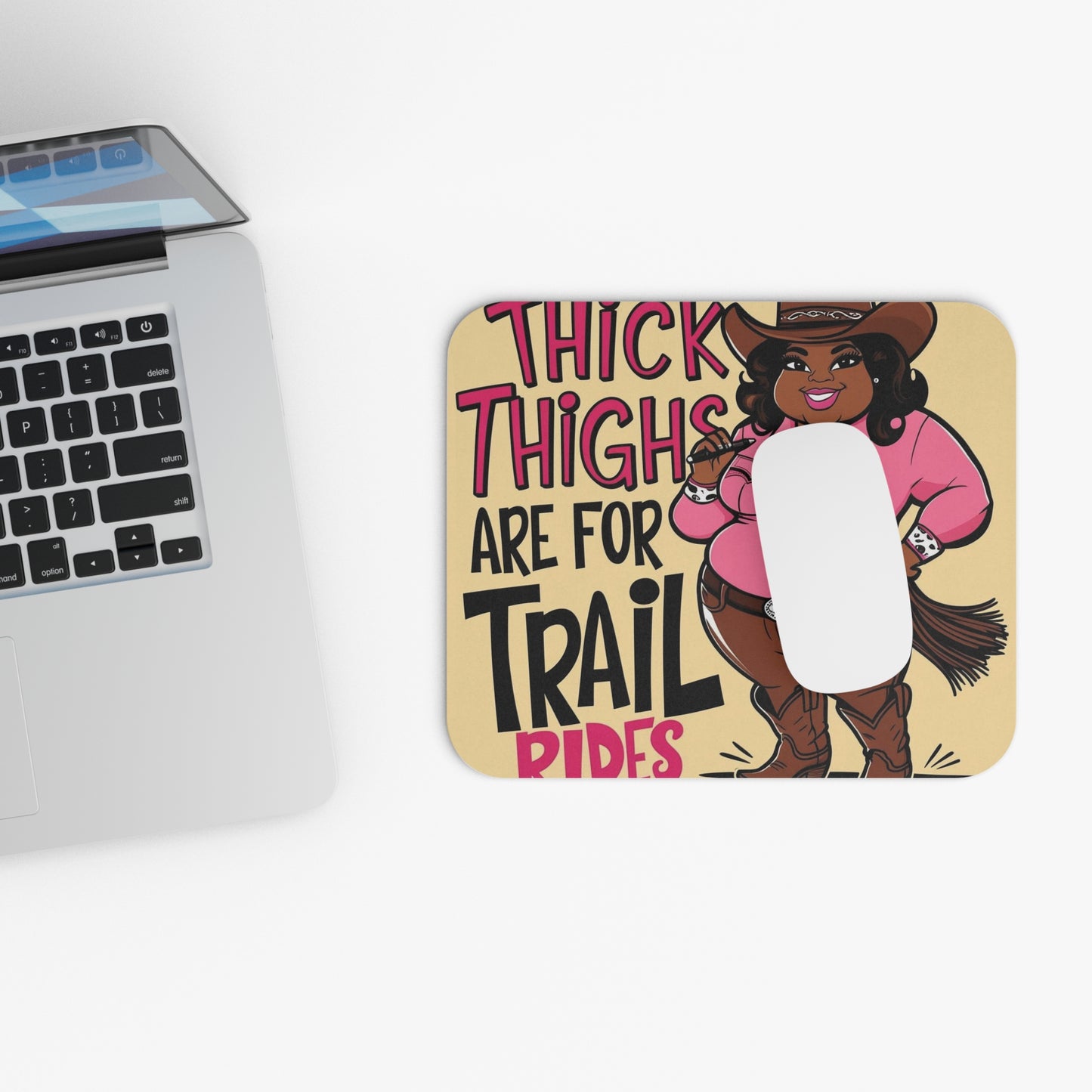 Thick Thighs Are For Trail Rides Mouse Pad