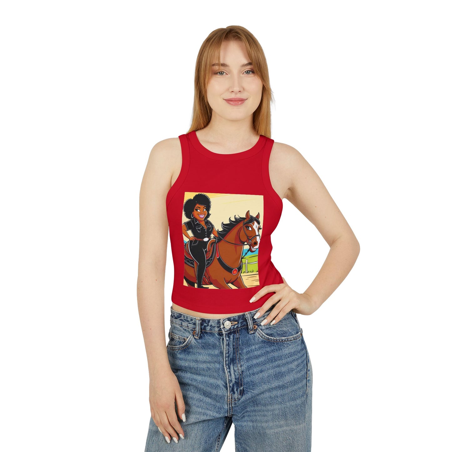 Sittin' Pretty Women's Micro Rib Racer Tank Top