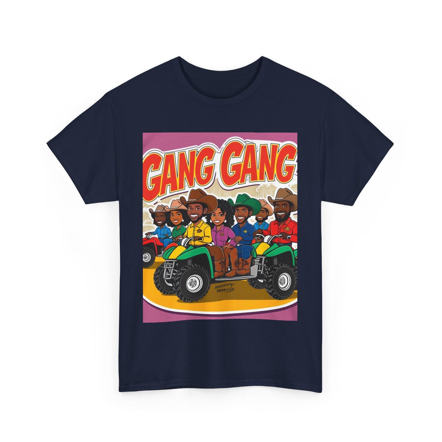 Group ATV Cartoon Graphic Tee Unisex Cotton T-Shirt