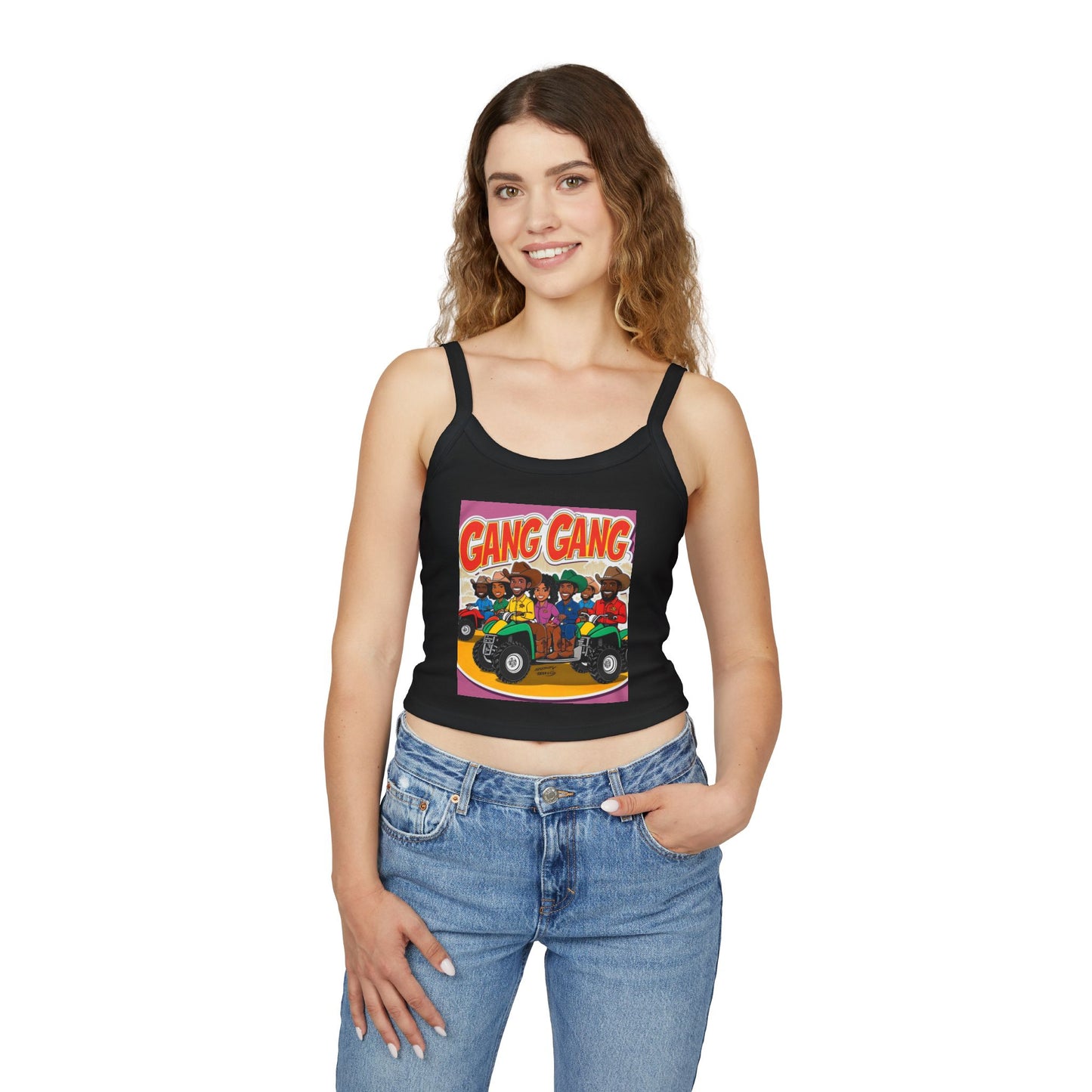 Group ATV Cartoon Spaghetti Strap Tank Top