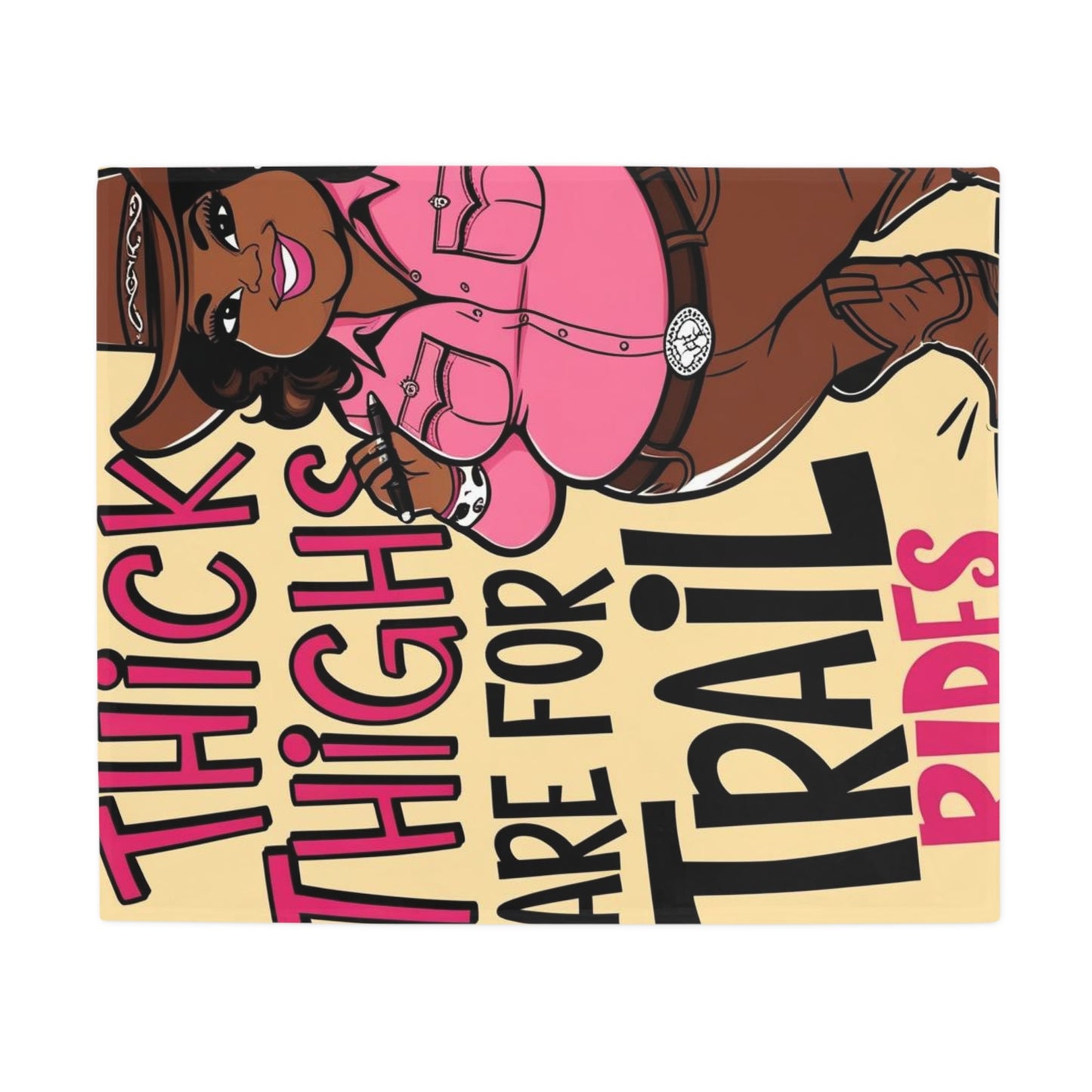 Thick Thighs Are For Trail Rides Plush Fleece Blanket