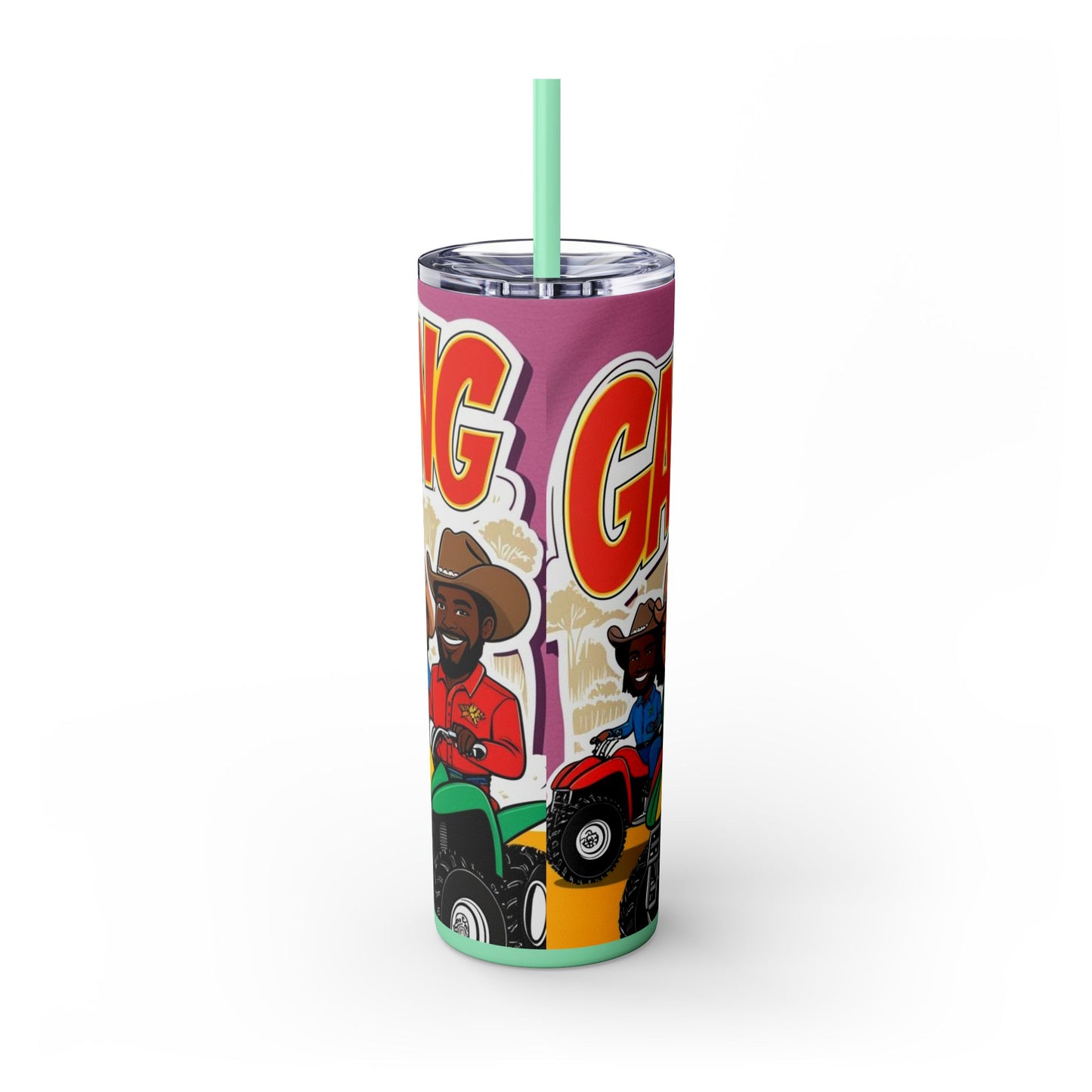 Group ATV Cartoon Skinny Tumbler with Straw 20oz