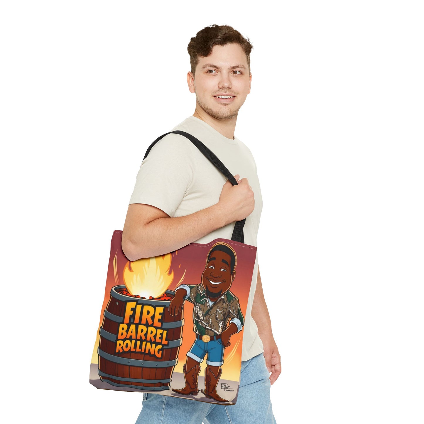Fire Barrel Rolling Tote Bag