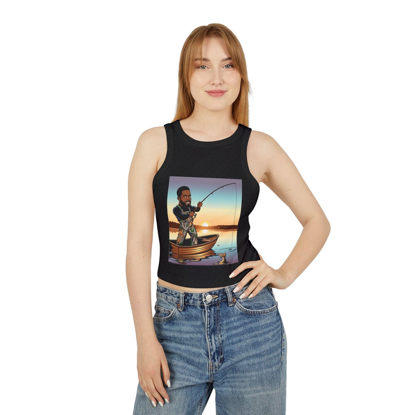 Handsome Fisherman Racer Tank Top for Women