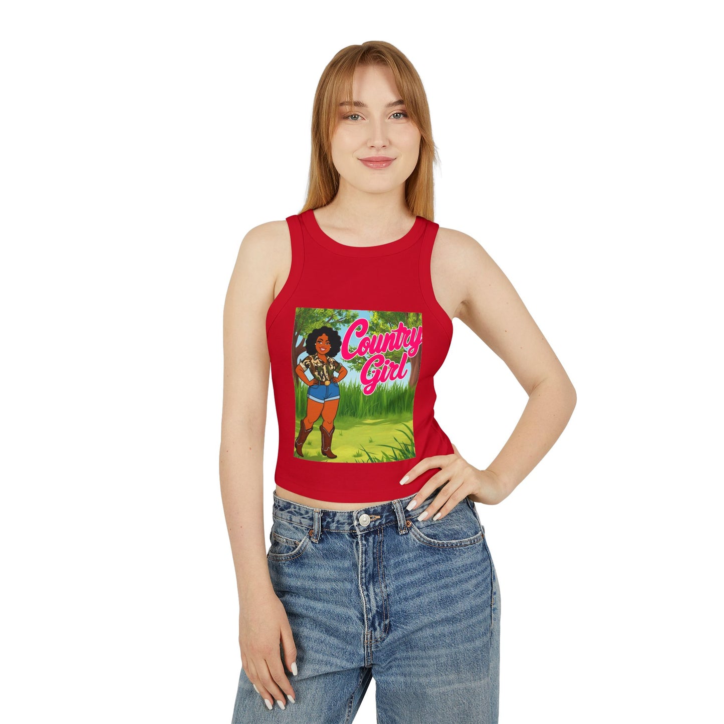 Country Girl Women's Micro Rib Racer Tank Top