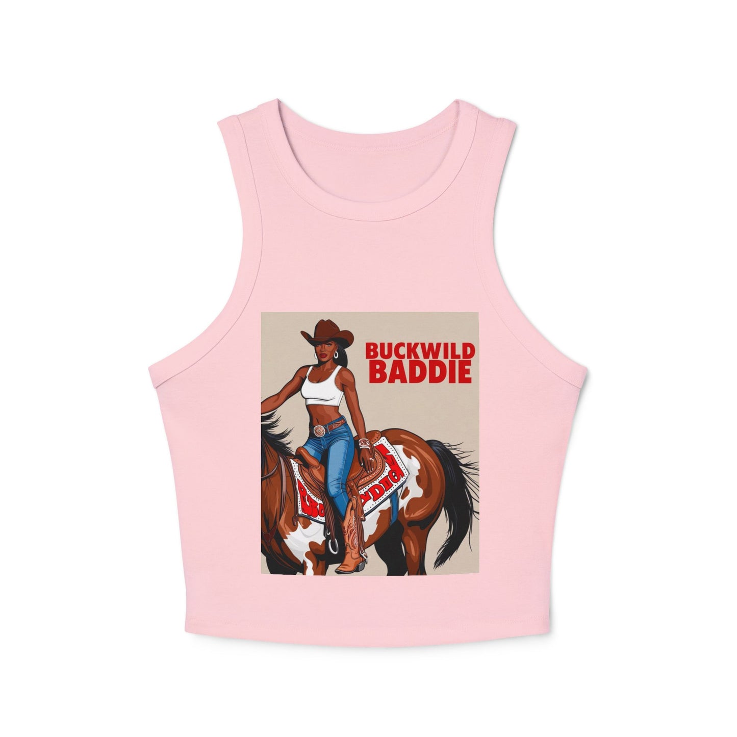 Buckwild Baddie Women's Micro Rib Racer Tank Top