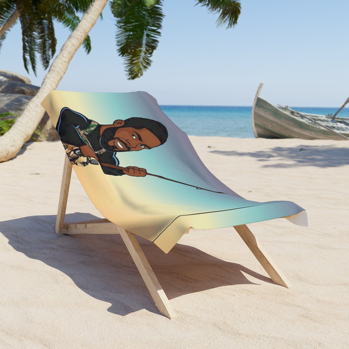 Handsome Fisherman Beach Towel