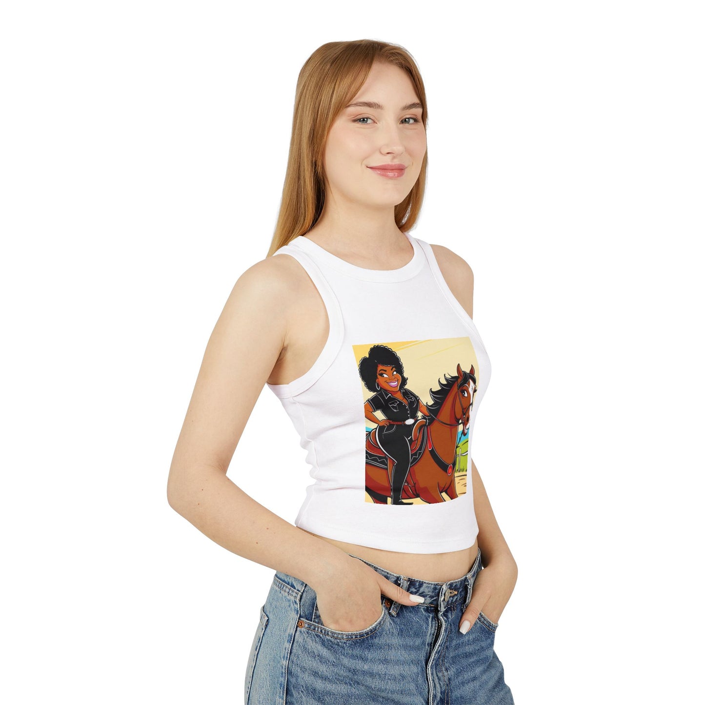 Sittin' Pretty Women's Micro Rib Racer Tank Top