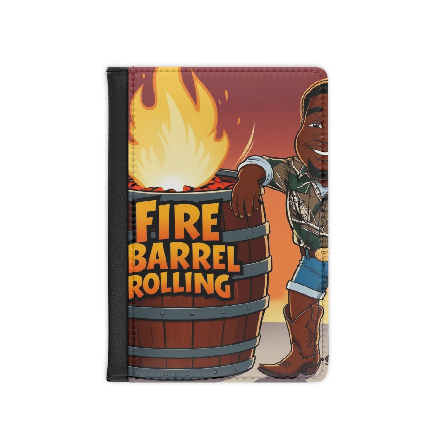 Fire Barrel Rolling Passport Cover