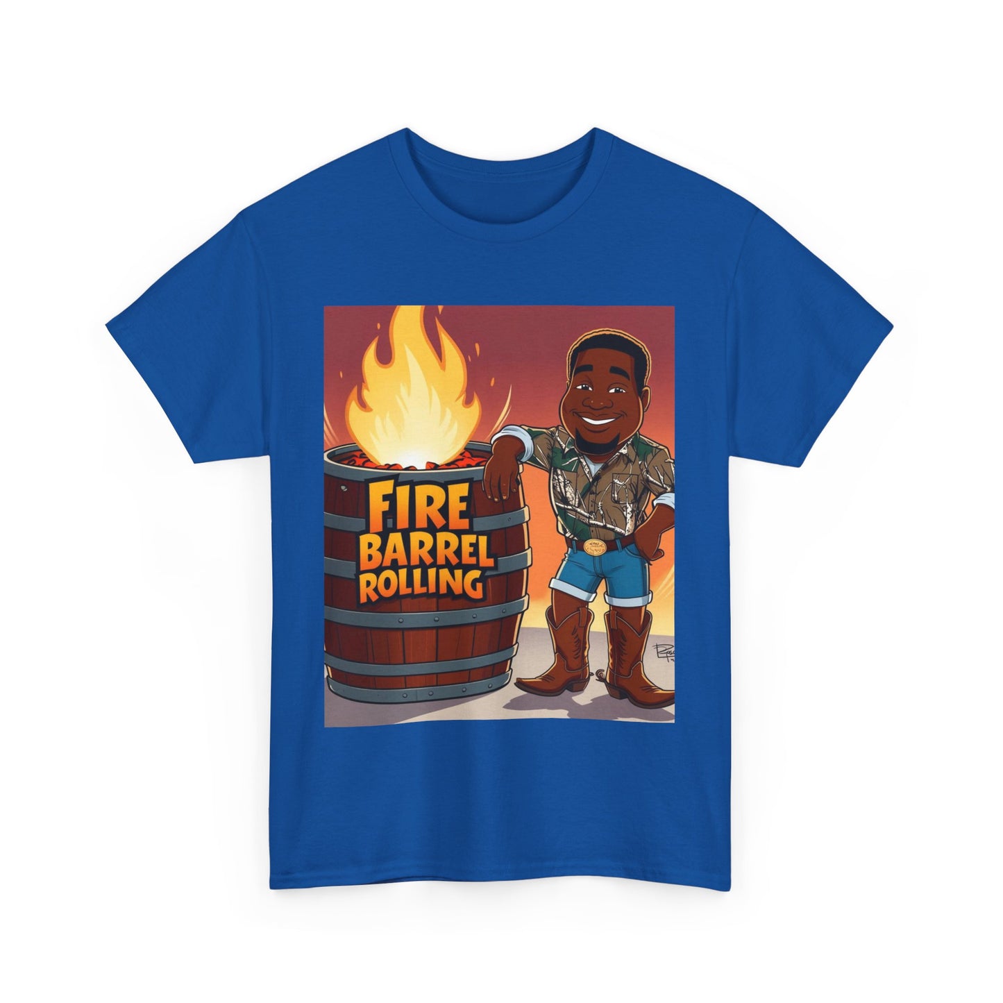 Fire Barrel Rolling Unisex Cotton Tee