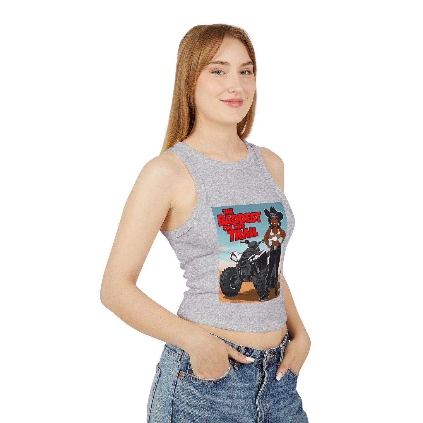 Baddest on the Trail Women's Micro Rib Racer Tank Top