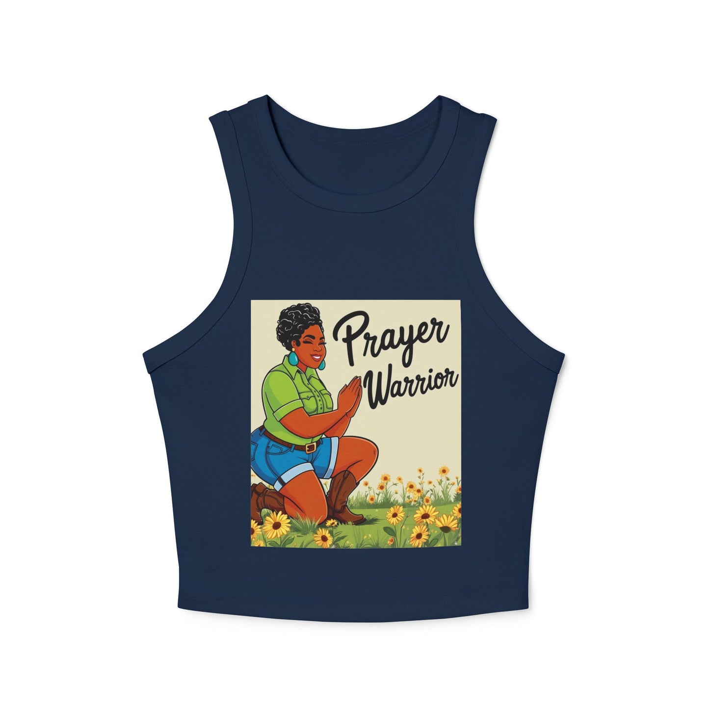 Prayer Warrior Women's Micro Rib Racer Tank Top