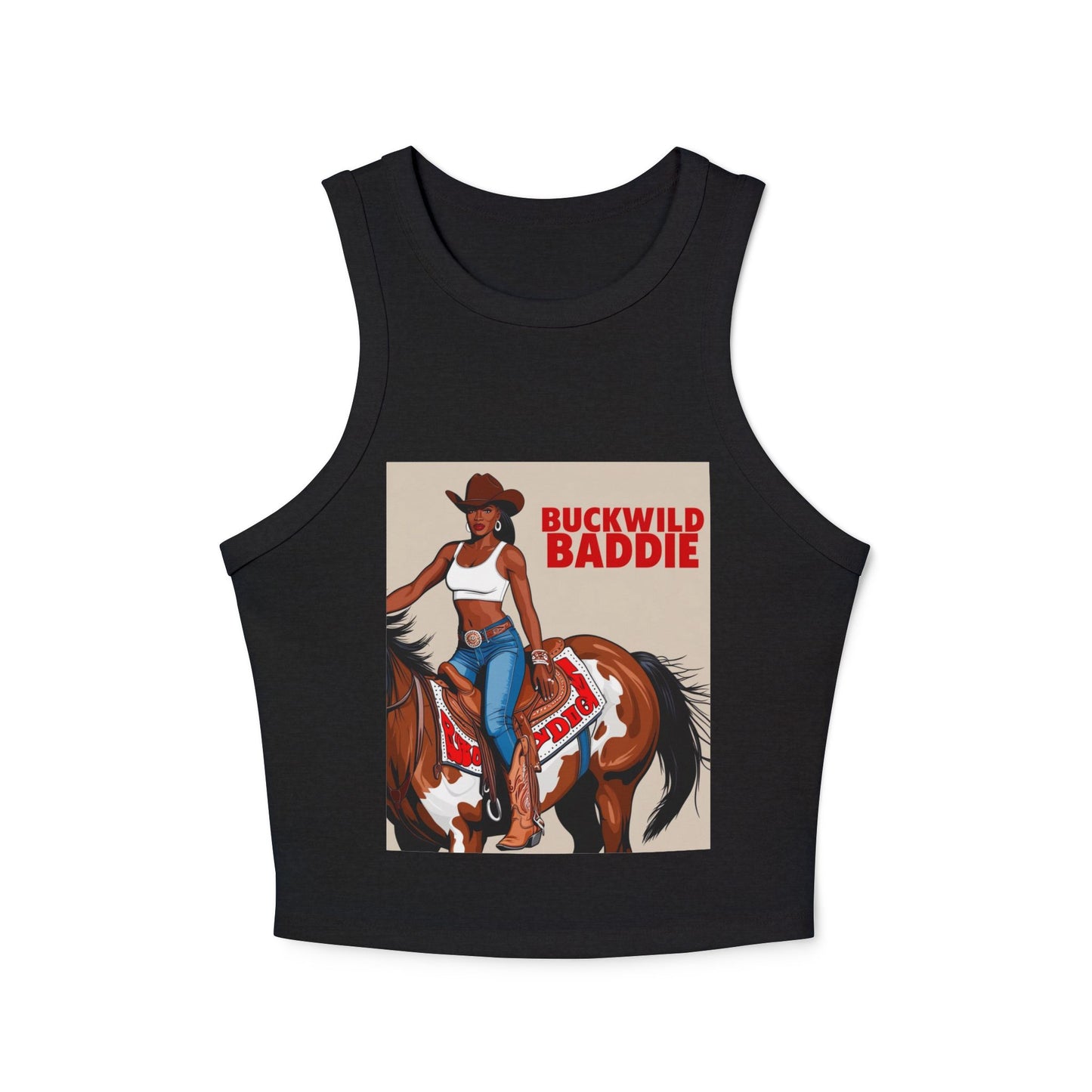 Buckwild Baddie Women's Micro Rib Racer Tank Top