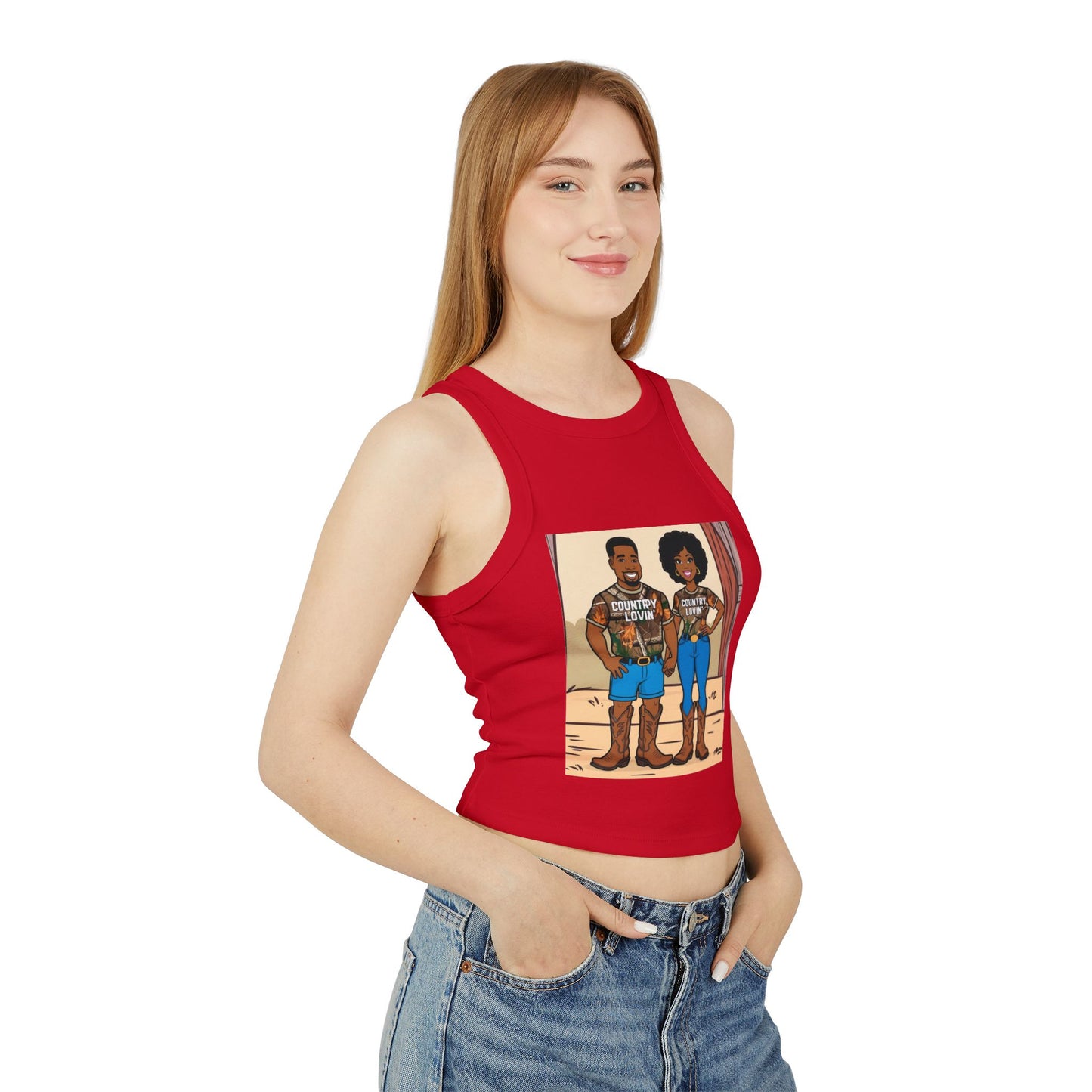 Country Lovin Women's Micro Rib Racer Tank Top